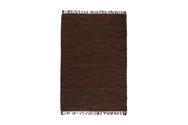 Käsin kudottu Chindi-matto nahka 120x170 cm ruskea - Ruskea - Kodintekstiilit & matot - Matto - Käsintehdyt matot