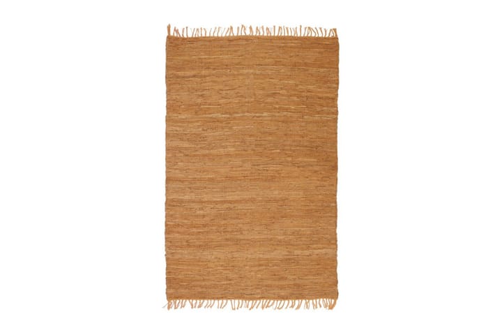 Käsin kudottu Chindi-matto nahka 160x230 cm kellanruskea - Ruskea - Kodintekstiilit & matot - Matto - Moderni matto - Puuvillamatto