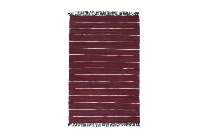 Käsin kudottu chindi-matto puuvilla 120x170 cm burgundi - Punainen - Kodintekstiilit & matot - Matto - Käsintehdyt matot