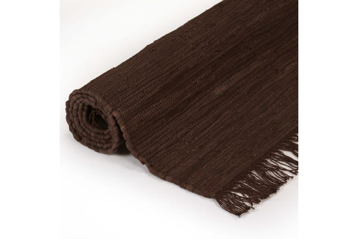 Käsin kudottu Chindi-matto puuvilla 160x230 cm ruskea - Ruskea - Kodintekstiilit - Matot - Käsintehdyt matot