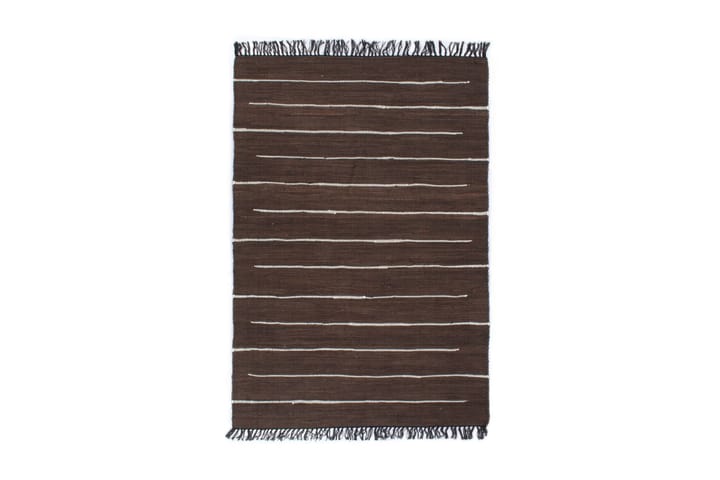 Käsin kudottu chindi-matto puuvilla 200x290 cm ruskea - Ruskea - Kodintekstiilit & matot - Matto - Käsintehdyt matot