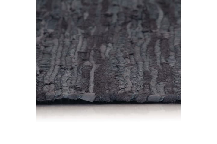 Käsin punottu Chindi-matto nahka 160x230 cm harmaa - Harmaa - Kodintekstiilit - Matot - Käsintehdyt matot