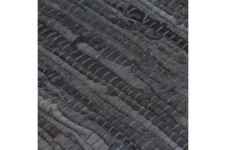 Käsin punottu Chindi-matto nahka 190x280 cm harmaa - Harmaa - Kodintekstiilit & matot - Matto - Käsintehdyt matot