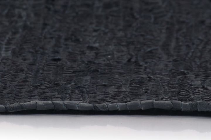 Käsin punottu Chindi-matto nahka 190x280 cm musta - Musta - Kodintekstiilit - Matot - Käsintehdyt matot