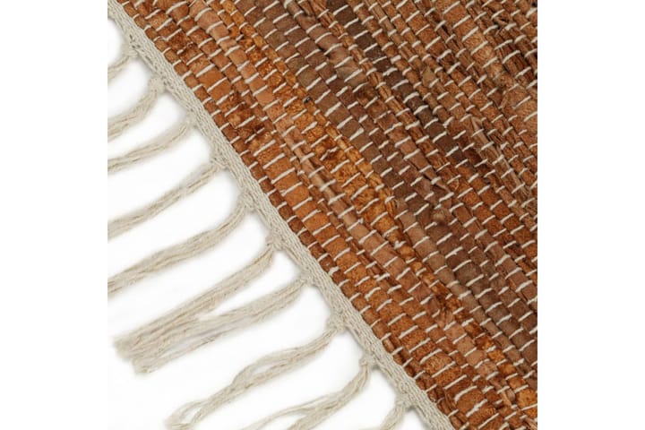 Käsin punottu chindi-matto nahka 190x280cm - Harmaa - Kodintekstiilit & matot - Matto - Käsintehdyt matot