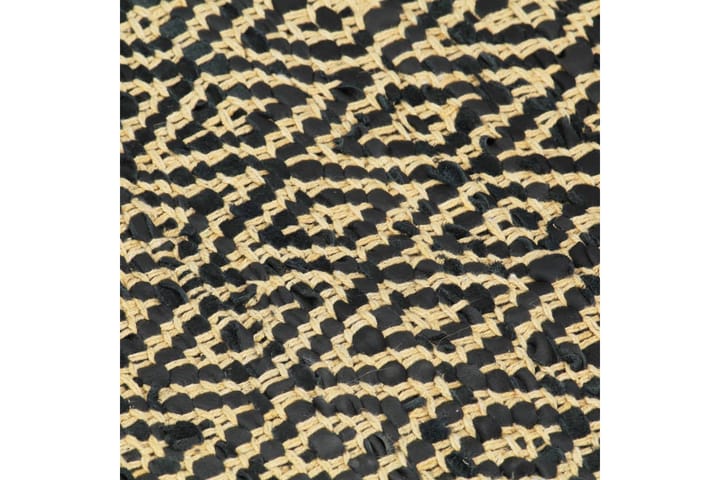 Käsin punottu Chindi-matto nahka puuvilla 160x230 cm musta - Musta - Kodintekstiilit - Matot - Käsintehdyt matot