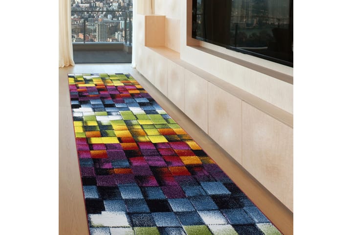 Käytävämatto Himeshe 80x400 cm - Monivärinen - Kodintekstiilit & matot - Matto - Moderni matto - Käytävämatto