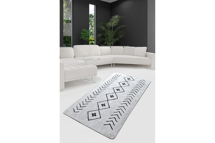 Käytävämatto Kezban 100x300 cm - Beige/Musta/Sametti - Kodintekstiilit - Matot - Moderni matto - Käytävämatto