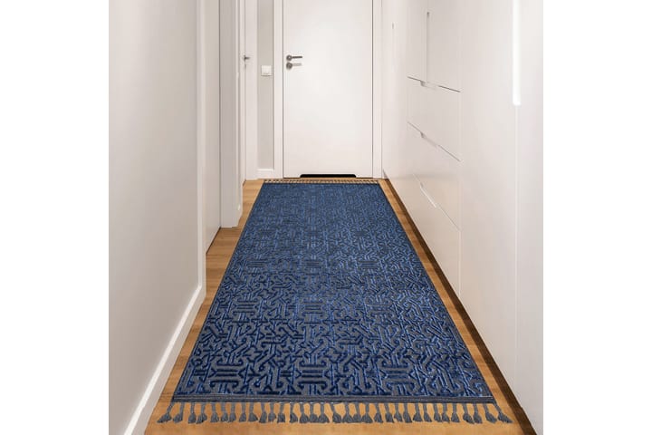 Käytävämatto Nepali 100x250 cm Suorakaide - Sininen/Harmaa - Kodintekstiilit & matot - Matto - Moderni matto - Käytävämatto