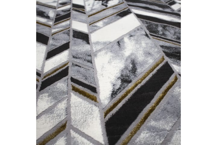 Matto Asaphe 150x230 cm - Valk/musta/harmaa/kulta - Kodintekstiilit - Matot - Moderni matto - Kuviollinen matto