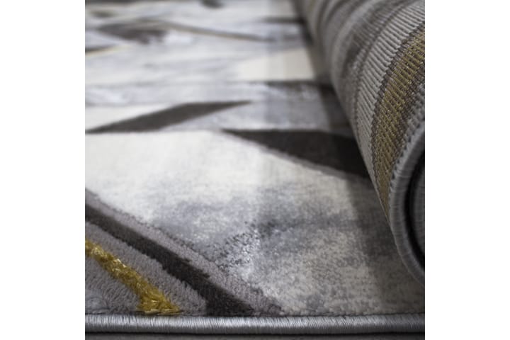 Matto Asaphe 150x230 cm - Valk/musta/harmaa/kulta - Kodintekstiilit - Matot - Moderni matto - Kuviollinen matto