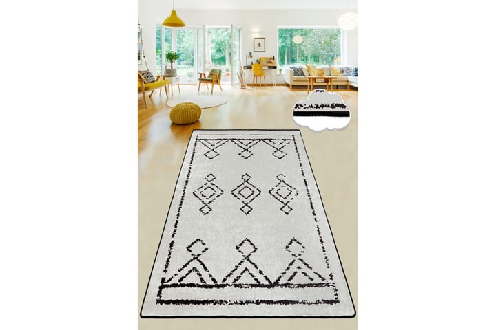 Matto Chilai 100x300 cm - Musta/Valkoinen - Kodintekstiilit - Matot - Moderni matto - Kuviollinen matto