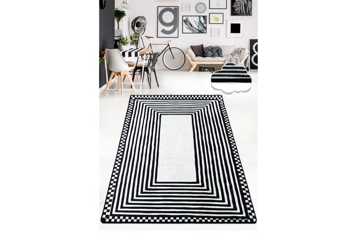 Matto Chilai 120x180 cm - Musta / Valkoinen - Kodintekstiilit & matot - Matto - Moderni matto - Kuviollinen matto