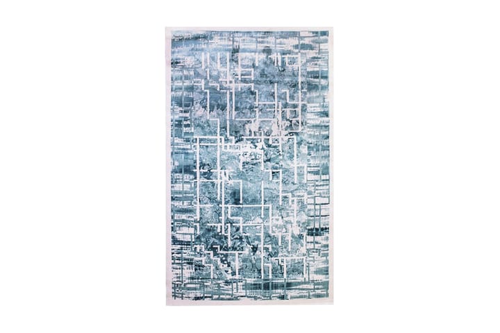Matto Diamond Valkoinen/Turkoosi 160x230 - Pierre Cardin - Kodintekstiilit - Matot - Moderni matto - Kuviollinen matto