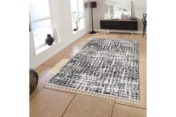 Matto Larche 150x230 cm - Valkoinen / Harmaa - Kodintekstiilit - Matot - Moderni matto - Kuviollinen matto