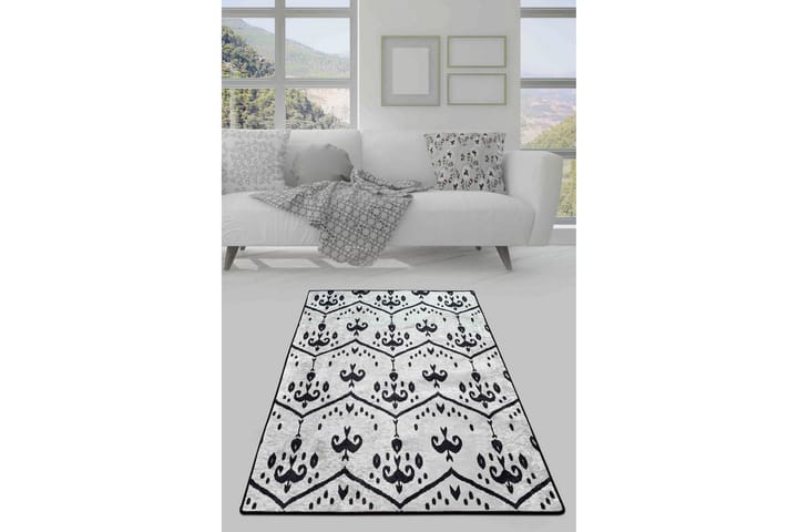 Matto Vogue 120x180 cm - Valkoinen/musta/sametti - Kodintekstiilit - Matot - Moderni matto - Kuviollinen matto