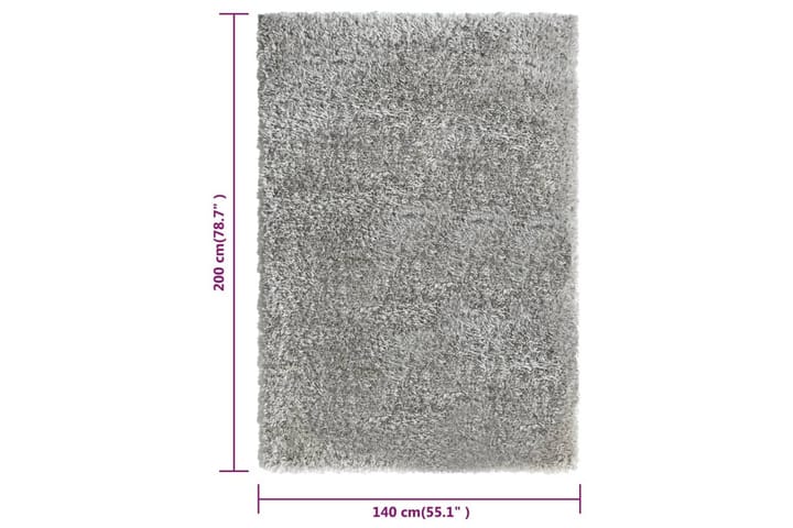 Korkeanukkainen Shaggy matto harmaa 140x200 cm 50 mm - Harmaa - Kodintekstiilit - Matot - Moderni matto - Nukkamatto