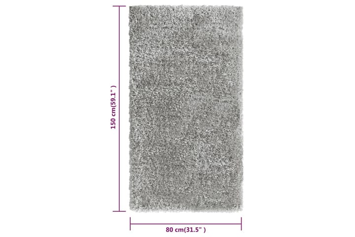 Korkeanukkainen Shaggy matto harmaa 80x150 cm 50 mm - Harmaa - Kodintekstiilit & matot - Matto - Pienet matot