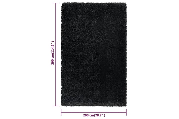 Korkeanukkainen Shaggy matto musta 200x290 cm 50 mm - Musta - Kodintekstiilit - Matot - Moderni matto - Nukkamatto