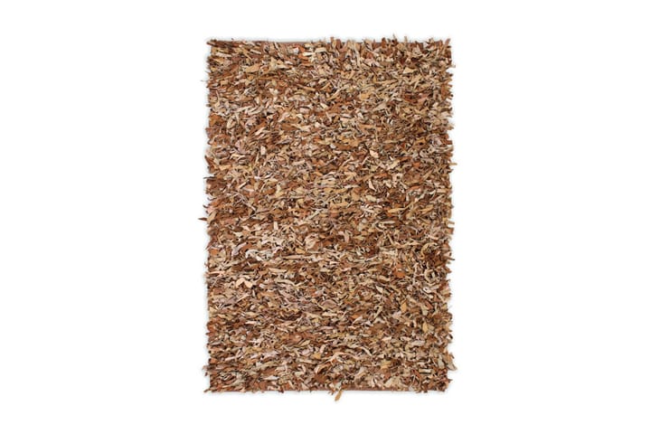 Shaggy-matto aito nahka 160x230 cm vaaleanruskea - Beige - Kodintekstiilit & matot - Matto - Moderni matto - Nukkamatto