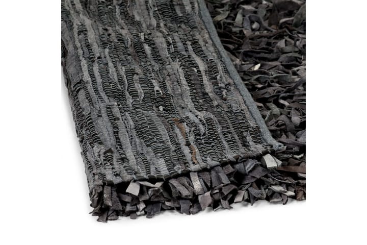 Shaggy-matto aito nahka 80x160 cm harmaa - Harmaa - Kodintekstiilit - Matot - Moderni matto - Nukkamatto