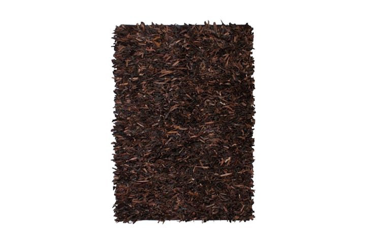Shaggy-matto aito nahka 80x160 cm ruskea - Ruskea - Kodintekstiilit - Matot - Ulkomatto - Eteisen matot & kynnysmatot