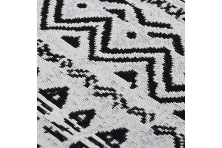 Matto musta ja valkoinen 100x300 cm puuvilla - Musta - Kodintekstiilit - Matot - Moderni matto - Puuvillamatto