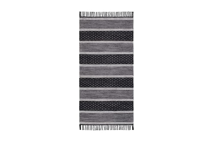 Puuvillamatto Solhaga 75x150 cm - Musta - Kodintekstiilit - Matot - Moderni matto - Puuvillamatto