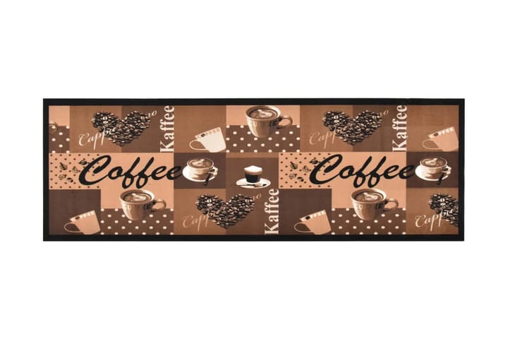 Keittiön pestävä lattiamatto Coffee ruskea 60x300 cm - Monivärinen - Kodintekstiilit & matot - Matto - Moderni matto - Räsymatto