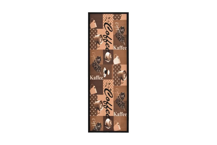 Keittiön pestävä lattiamatto Kahvinruskea 45x150 cm - Ruskea - Kodintekstiilit - Matot - Moderni matto - Kuviollinen matto