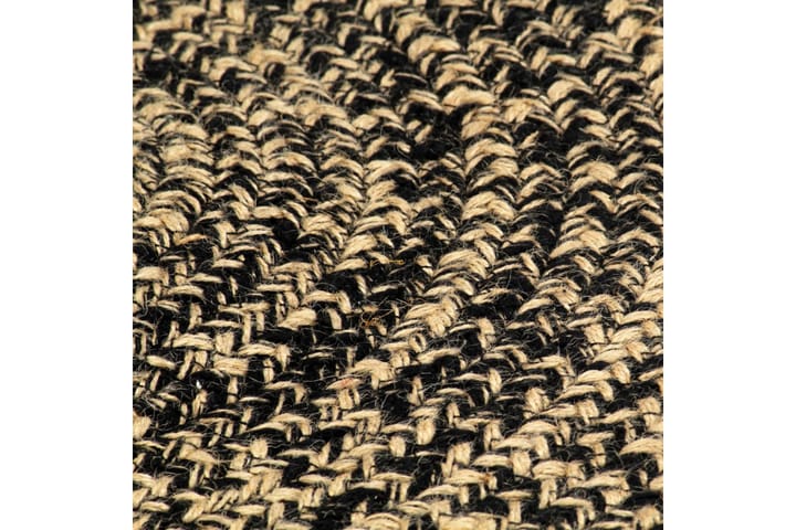 Käsintehty juuttimatto musta ja luonnollinen kuvio 120 cm - Musta - Kodintekstiilit & matot - Matto - Moderni matto - Sisalmatto