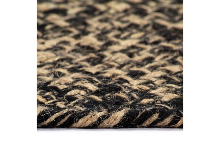 Käsintehty juuttimatto musta ja luonnollinen kuvio 120 cm - Musta - Kodintekstiilit & matot - Matto - Moderni matto - Sisalmatto