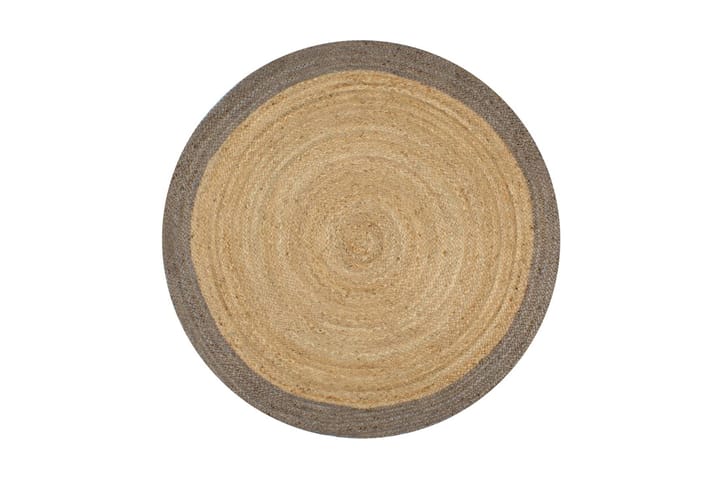 Käsintehty pyöreä juuttimatto harmaalla reunalla 150 cm - Harmaa - Kodintekstiilit - Matot - Moderni matto - Sisalmatto