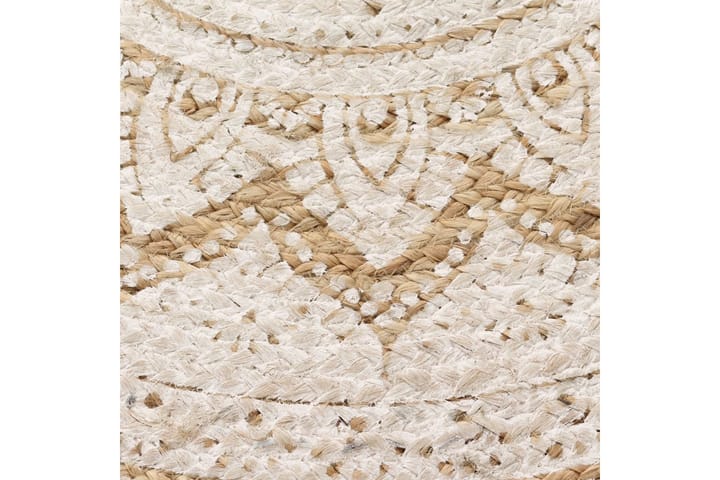 Pyöreä matto kuvioitu punottu juutti 150 cm - Beige - Kodintekstiilit - Matot - Moderni matto - Sisalmatto
