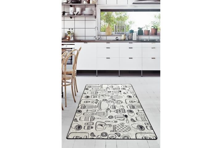 Matto Chilai 80x150 cm - Musta / Valkoinen - Kodintekstiilit - Matot - Moderni matto - Kuviollinen matto