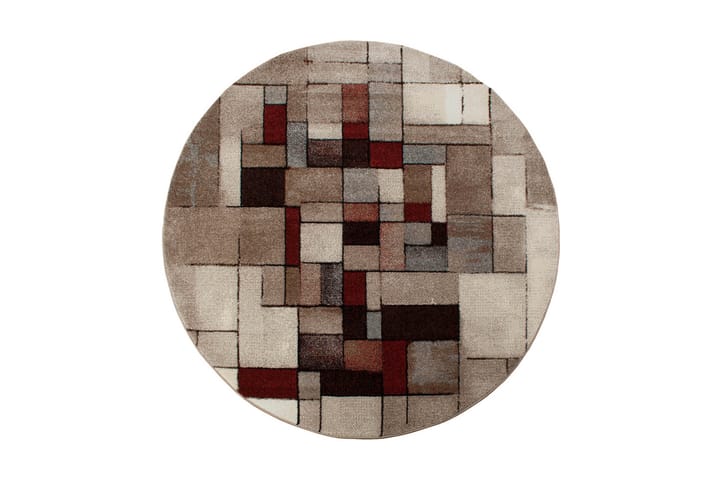 Friezematto London Pyöreä 200 - Ruskea - Kodintekstiilit & matot - Matto - Moderni matto - Kuviollinen matto