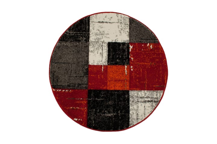 Friezematto London Square Pyöreä 200 - Punainen/Oranssi - Kodintekstiilit - Matot - Moderni matto - Kuviollinen matto