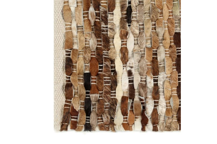 Matto aito karvapeitteinen nahka 120x170 cm ruskea/valkoinen - Ruskea - Kodintekstiilit - Matot - Taljat ja nahkamatot