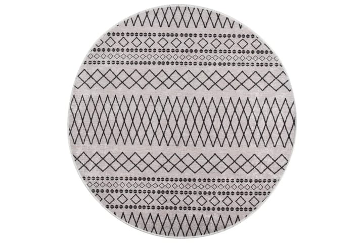 Matto pestävä Ï†120 cm musta ja valkoinen liukumaton - Monivärinen - Kodintekstiilit & matot - Matto - Ulkomatto - Muovimatto