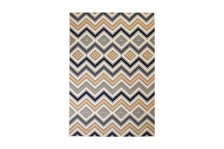 Moderni matto siksak-kuvio 80x150 cm ruskea/musta/sininen - Monivärinen - Kodintekstiilit & matot - Matto - Ulkomatto - Muovimatto
