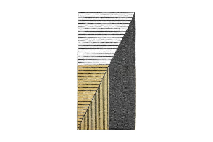 Muovimatto Stripe 70x140 Käännettävä PVC Musta/Keltainen