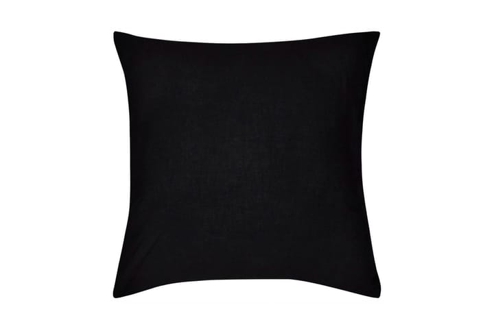 Musta Tyynynpäällinen 4 kpl Puuvilla 50 x 50 cm - Musta - Kodintekstiilit & matot - Tyyny & torkkupeitto - Tyynynpäälliset