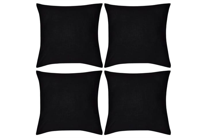 Musta tyynynpäällinen 4 kpl Puuvilla 80 x 80 cm - Musta - Kodintekstiilit - Tyyny & torkkupeitto - Tyynynpäälliset