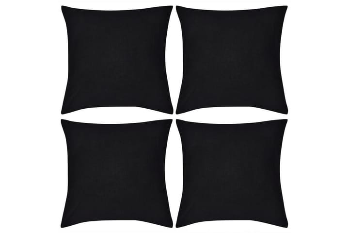 Musta Tyynynpäällinen Puuvilla 4kpl 40 x 40 cm - Musta - Kodintekstiilit - Tyyny & torkkupeitto - Tyynynpäälliset