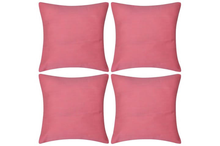 Pinkki Tyynynpäällinen 4 kpl Puuvilla 50 x 50 cm - Pinkki - Kodintekstiilit - Tyyny & torkkupeitto - Tyynynpäälliset