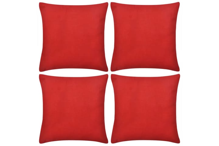 Punainen Tyynynpäällinen Puuvilla 4kpl 40 x 40 cm - Punainen - Kodintekstiilit - Tyyny & torkkupeitto - Tyynynpäälliset