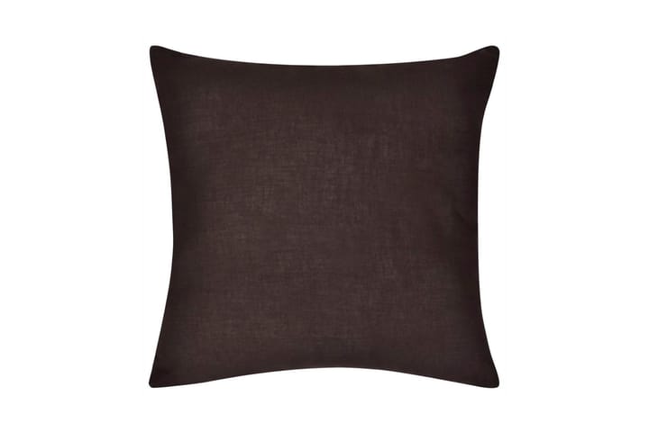 Ruskea Tyynynpäällinen 4 kpl Puuvilla 50 x 50 cm - Ruskea - Kodintekstiilit & matot - Tyyny & torkkupeitto - Tyynynpäälliset