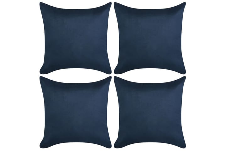 Tyynynpäällinen 4 kpl Keinomokka 50x50 cm Sininen - Sininen - Kodintekstiilit - Tyyny & torkkupeitto - Tyynynpäälliset