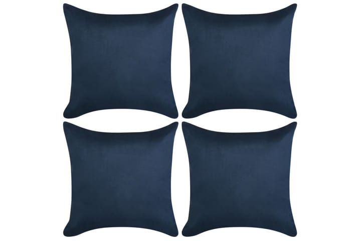 Tyynynpäällinen 4 kpl Keinomokka 80x80 cm Sininen - Sininen - Kodintekstiilit & matot - Tyyny & torkkupeitto - Tyynynpäälliset