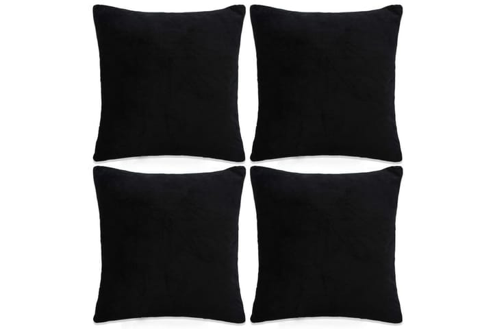 Tyynynpäällinen 4kpl veluuri 80x80 cm musta - Musta - Kodintekstiilit - Tyyny & torkkupeitto - Tyynynpäälliset